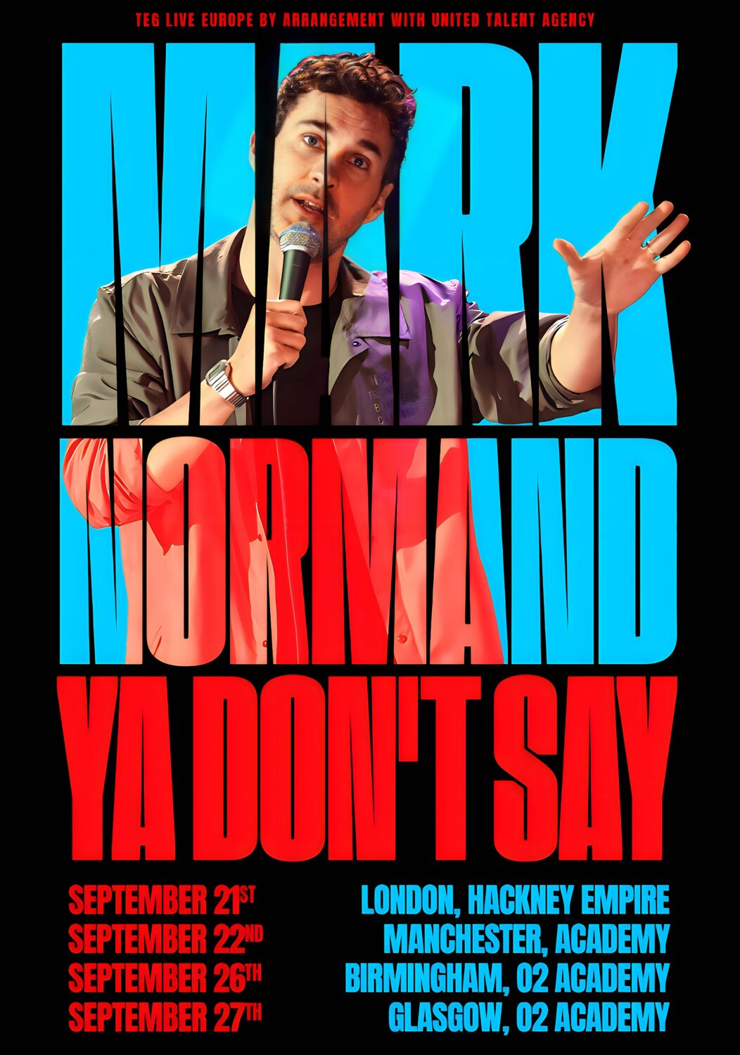 Mark Normand concert tour poster 2026